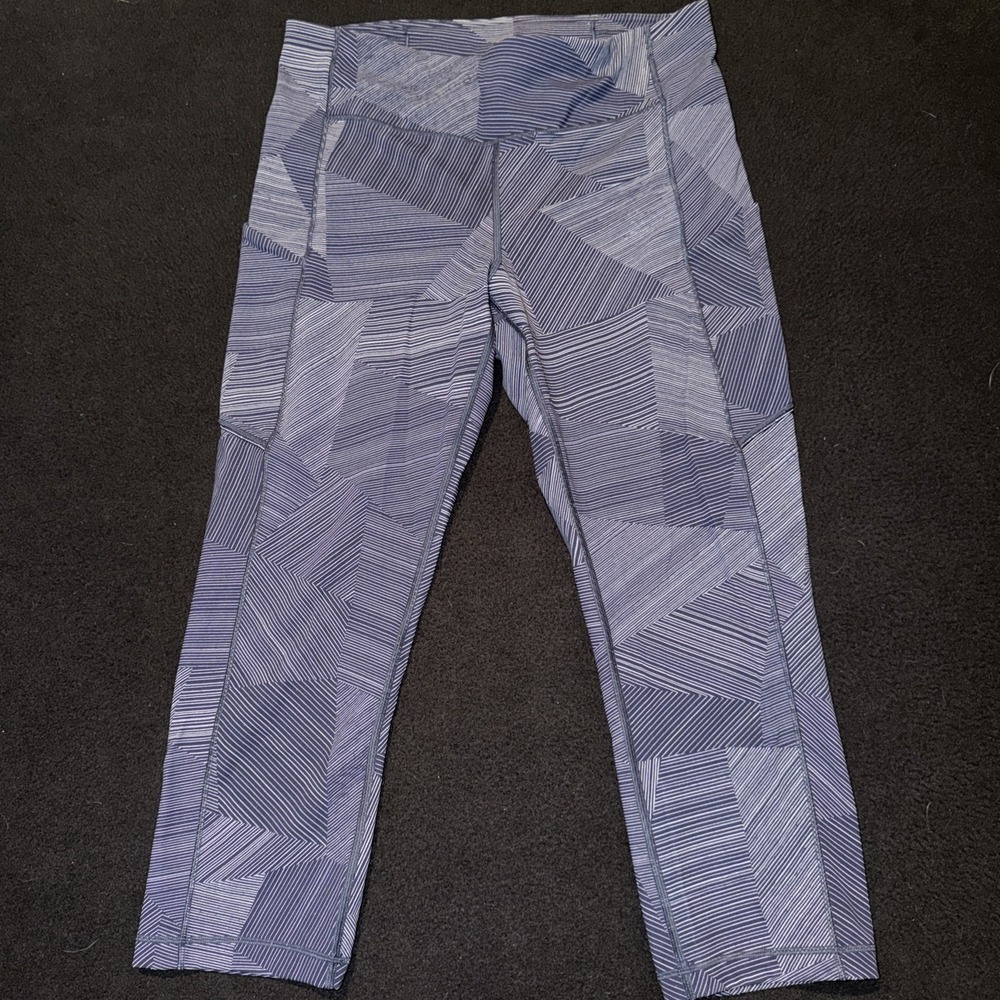 Lululemon Speed Up Crop Legging Etch Hail Midnight Navy Size 10